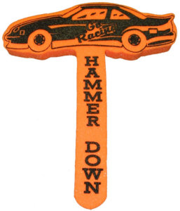 Promotional Foam Hands: 15 inch Race Car Foam Wavers